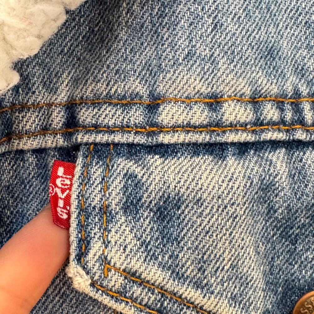 Vintage‎ Kids Levi's Shearling Trucker Jacket Size Small - Picture 9 of 10